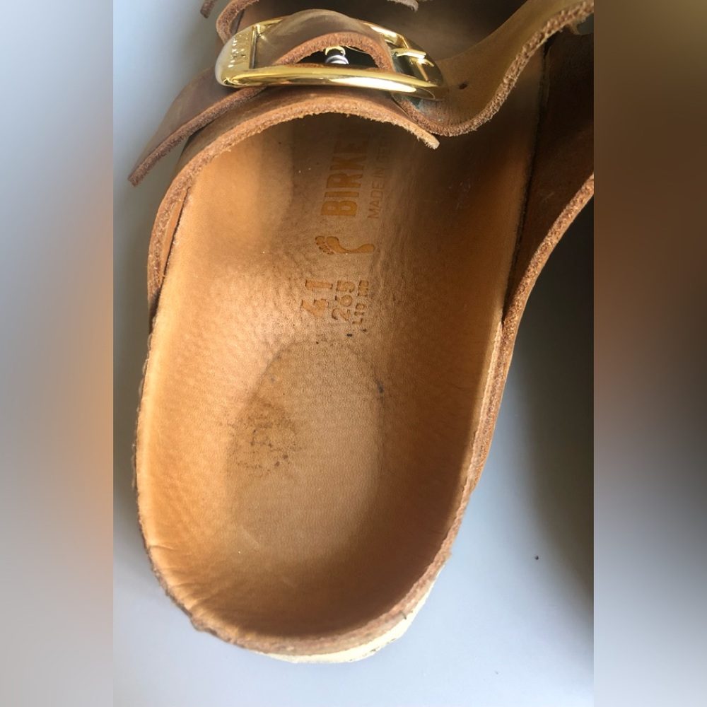 Birkenstock Arizona Big Buckle Oiled Leather Sandals Size: EUR 41 = US Womens 10 - Picture 9 of 13
